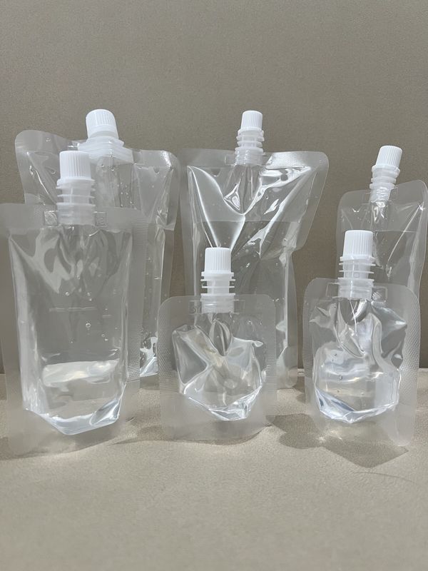 Black Edge White Bottom Medicine Liquid Stand Out Pouch With Spout From 100ml-300ml